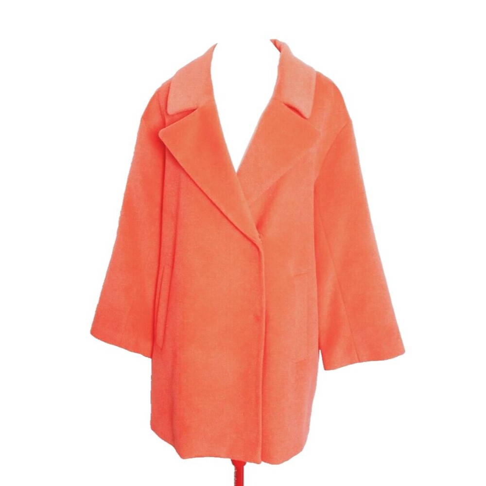 Vince Camuto Womens Coat Size Large Vermilion Red J8441W